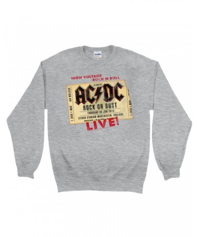 AC/DC Sweatshirt | Rock or Bust Manchester England Concert Ticket Sweatshirt $10.83 Sweatshirts