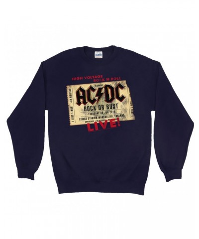 AC/DC Sweatshirt | Rock or Bust Manchester England Concert Ticket Sweatshirt $10.83 Sweatshirts