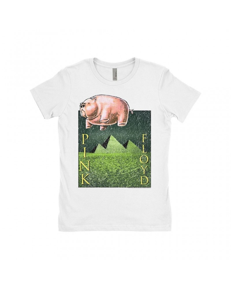 Pink Floyd Ladies' Boyfriend T-Shirt | Animals Meets The Pyramids Distressed Shirt $8.23 Shirts