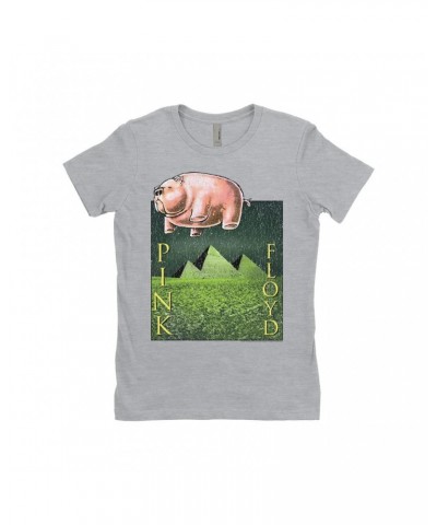 Pink Floyd Ladies' Boyfriend T-Shirt | Animals Meets The Pyramids Distressed Shirt $8.23 Shirts