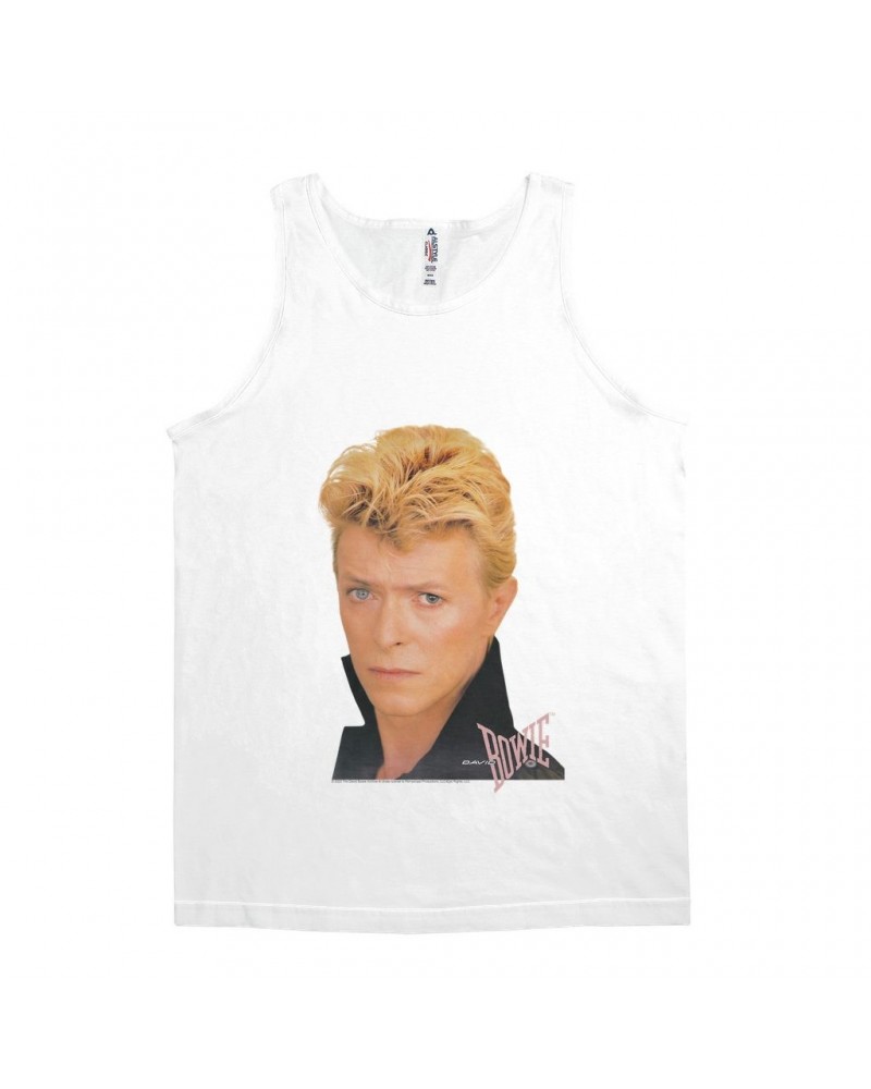 David Bowie Unisex Tank Top | Color Portrait And Logo Shirt $10.73 Shirts