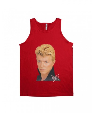 David Bowie Unisex Tank Top | Color Portrait And Logo Shirt $10.73 Shirts