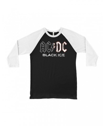 AC/DC 3/4 Sleeve Baseball Tee | Black Ice Album Design Shirt $10.48 Shirts