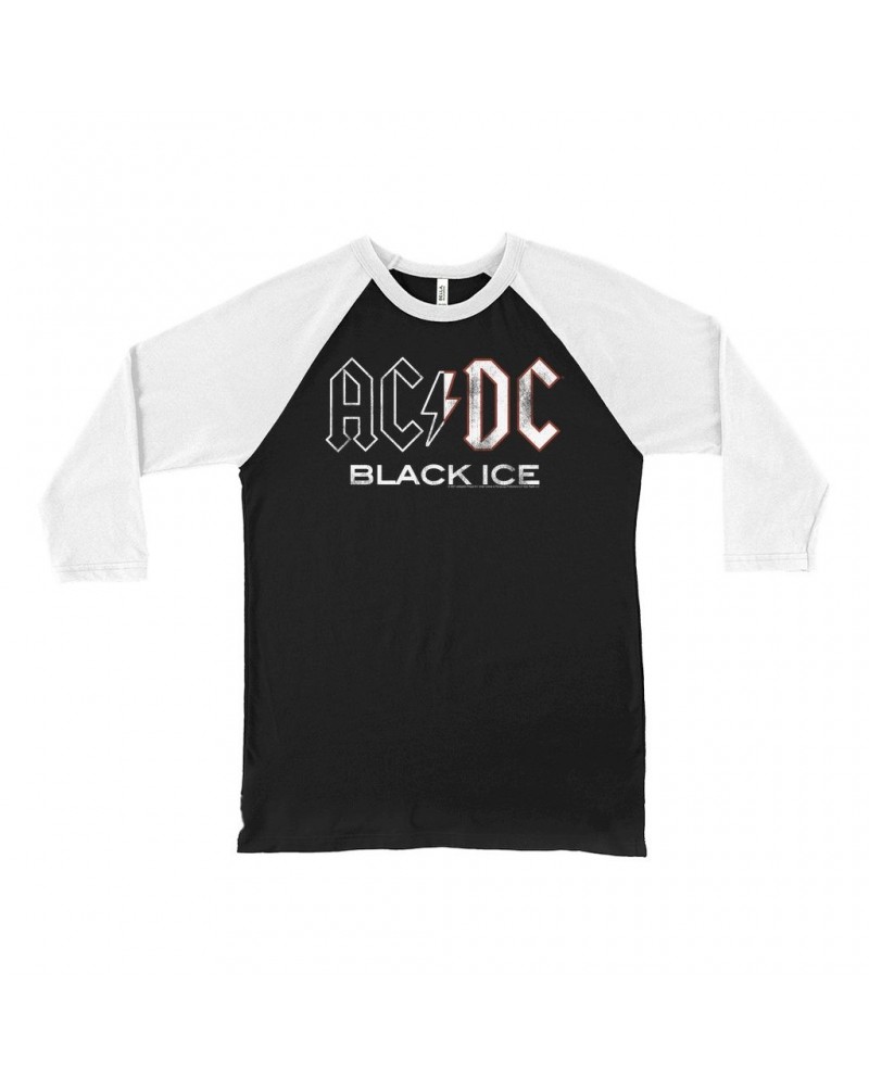 AC/DC 3/4 Sleeve Baseball Tee | Black Ice Album Design Shirt $10.48 Shirts