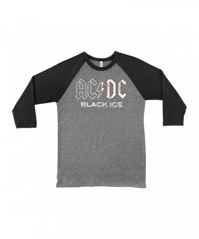 AC/DC 3/4 Sleeve Baseball Tee | Black Ice Album Design Shirt $10.48 Shirts