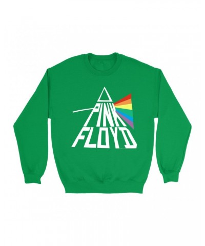 Pink Floyd Bright Colored Sweatshirt | Dark Side Of The Moon Modern Prism Sweatshirt $10.49 Sweatshirts