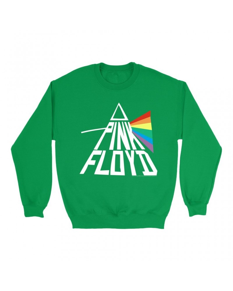 Pink Floyd Bright Colored Sweatshirt | Dark Side Of The Moon Modern Prism Sweatshirt $10.49 Sweatshirts