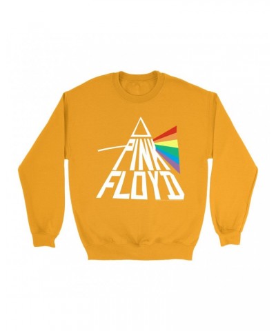 Pink Floyd Bright Colored Sweatshirt | Dark Side Of The Moon Modern Prism Sweatshirt $10.49 Sweatshirts