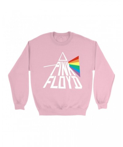 Pink Floyd Bright Colored Sweatshirt | Dark Side Of The Moon Modern Prism Sweatshirt $10.49 Sweatshirts