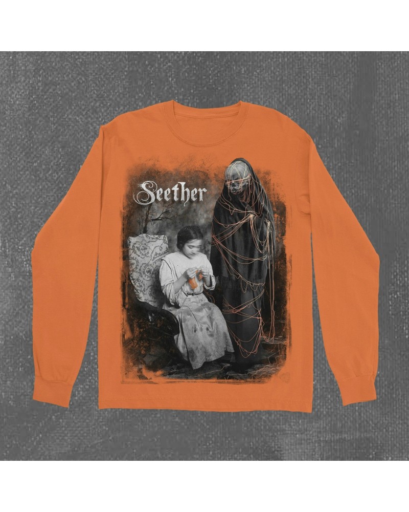 Seether Knitted Long Sleeve (Orange) $16.40 Shirts