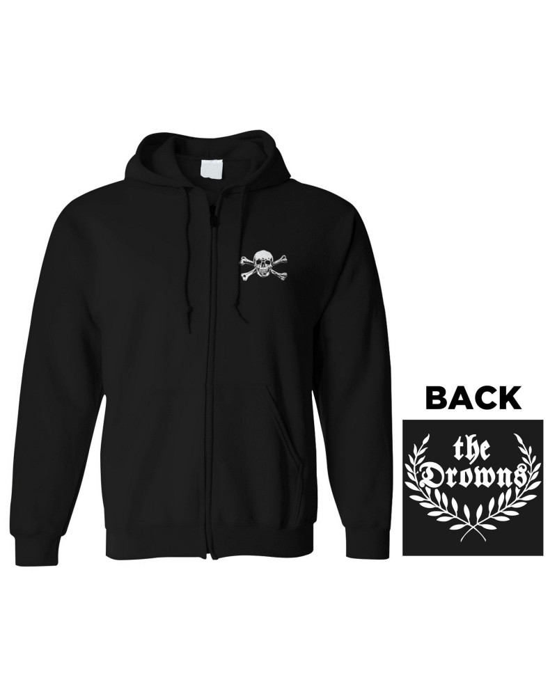 The Drowns Wreath Logo - Black - Zip Hoodie $10.00 Sweatshirts