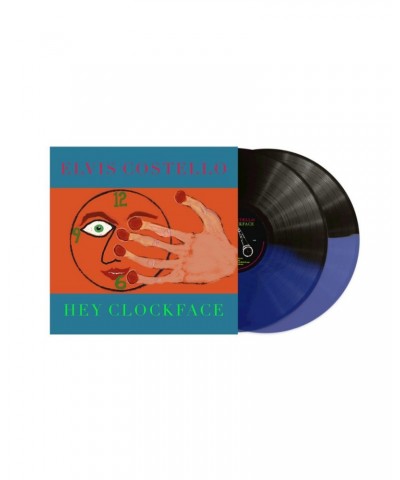 Elvis Costello Hey Clockface SIGNED or UNSIGNED Blue/Black Split Color Vinyl $7.75 Vinyl