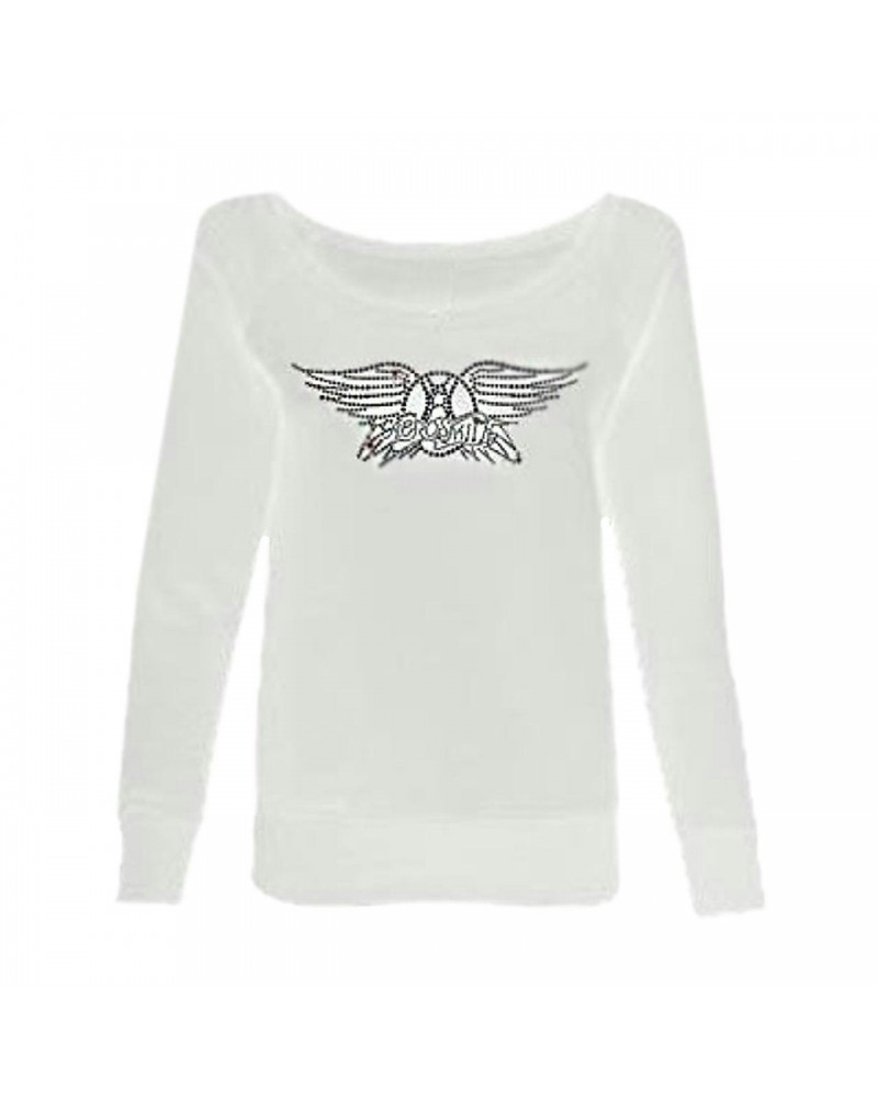 Aerosmith Women's White Bling Slouchy Sweater $26.38 Sweatshirts