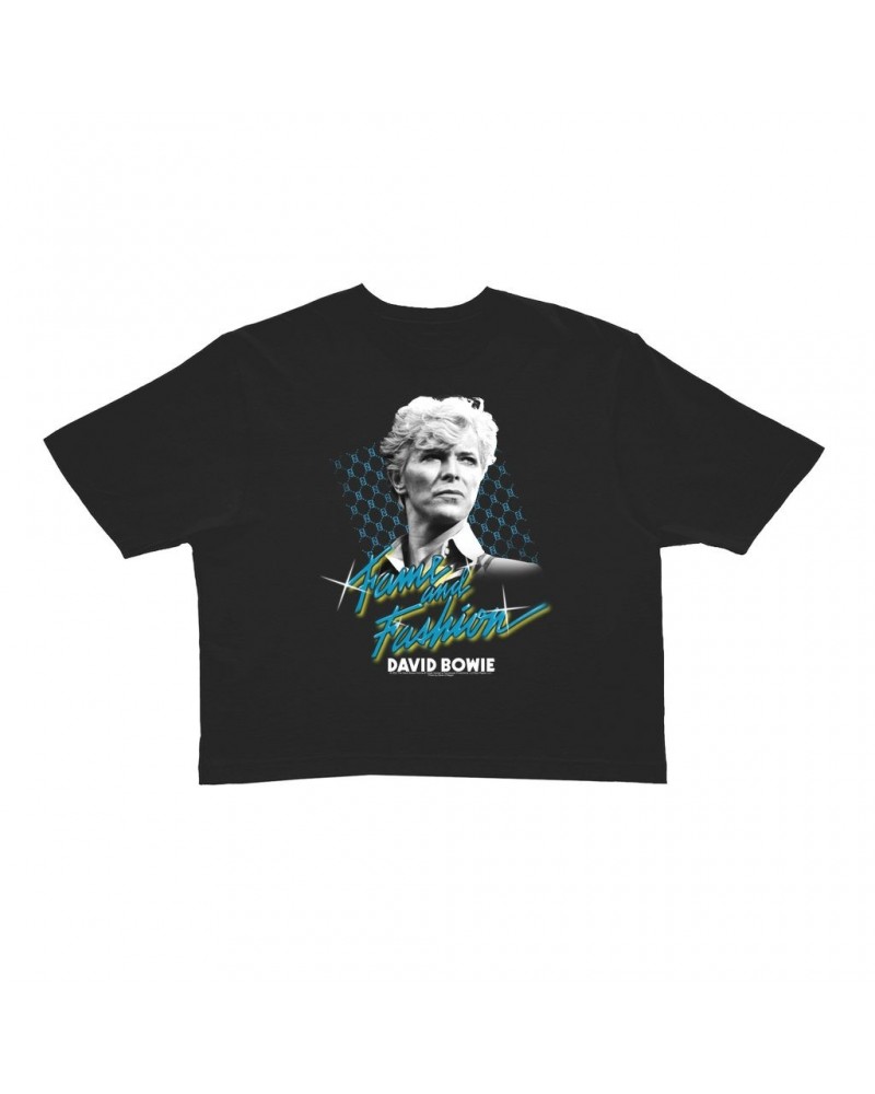 David Bowie Ladies' Crop Tee | Fame And Fashion Design Crop T-shirt $12.94 Shirts