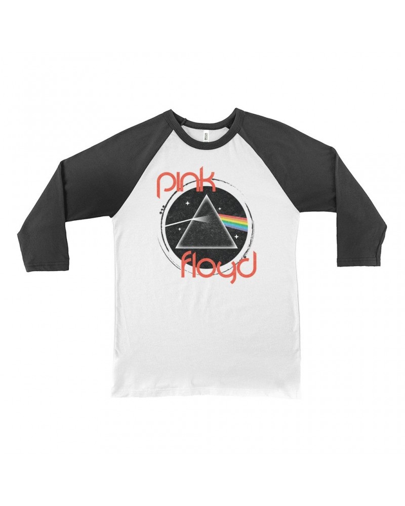 Pink Floyd 3/4 Sleeve Baseball Tee | Modern Retro Dark Side Of The Moon Distressed Shirt $14.98 Shirts