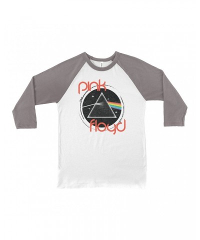 Pink Floyd 3/4 Sleeve Baseball Tee | Modern Retro Dark Side Of The Moon Distressed Shirt $14.98 Shirts