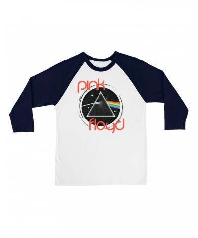 Pink Floyd 3/4 Sleeve Baseball Tee | Modern Retro Dark Side Of The Moon Distressed Shirt $14.98 Shirts