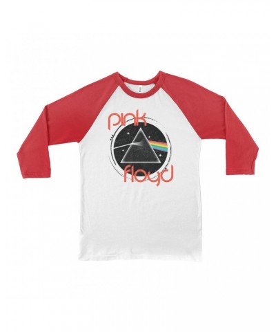 Pink Floyd 3/4 Sleeve Baseball Tee | Modern Retro Dark Side Of The Moon Distressed Shirt $14.98 Shirts