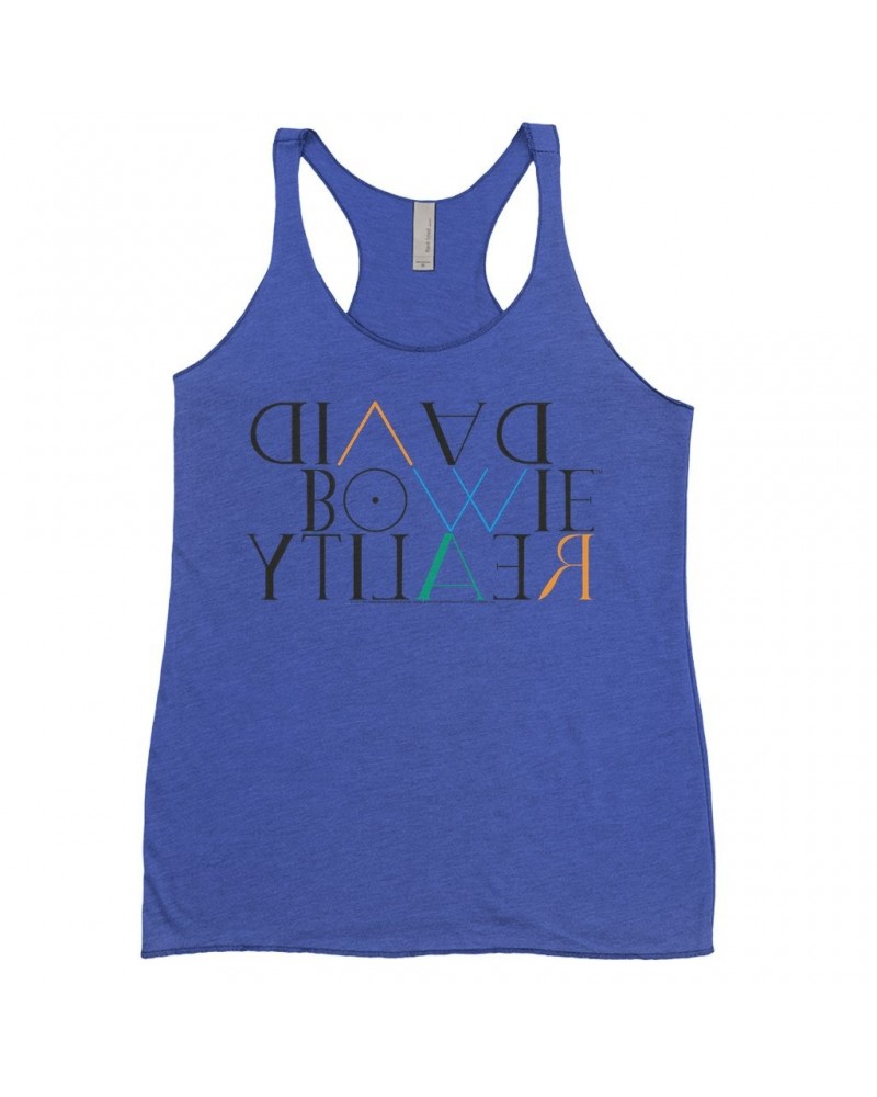 David Bowie Ladies' Tank Top | Reality Album Logo Shirt $12.74 Shirts