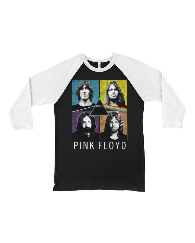 Pink Floyd 3/4 Sleeve Baseball Tee | Pop Art Square Art Distressed Shirt $14.98 Shirts