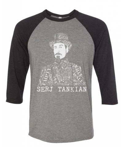 Serj Tankian Women's | Empty Walls Lyrical Portrait | 3/4 Sleeve Baseball Tee $9.30 Shirts