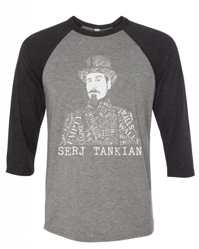 Serj Tankian Women's | Empty Walls Lyrical Portrait | 3/4 Sleeve Baseball Tee $9.30 Shirts