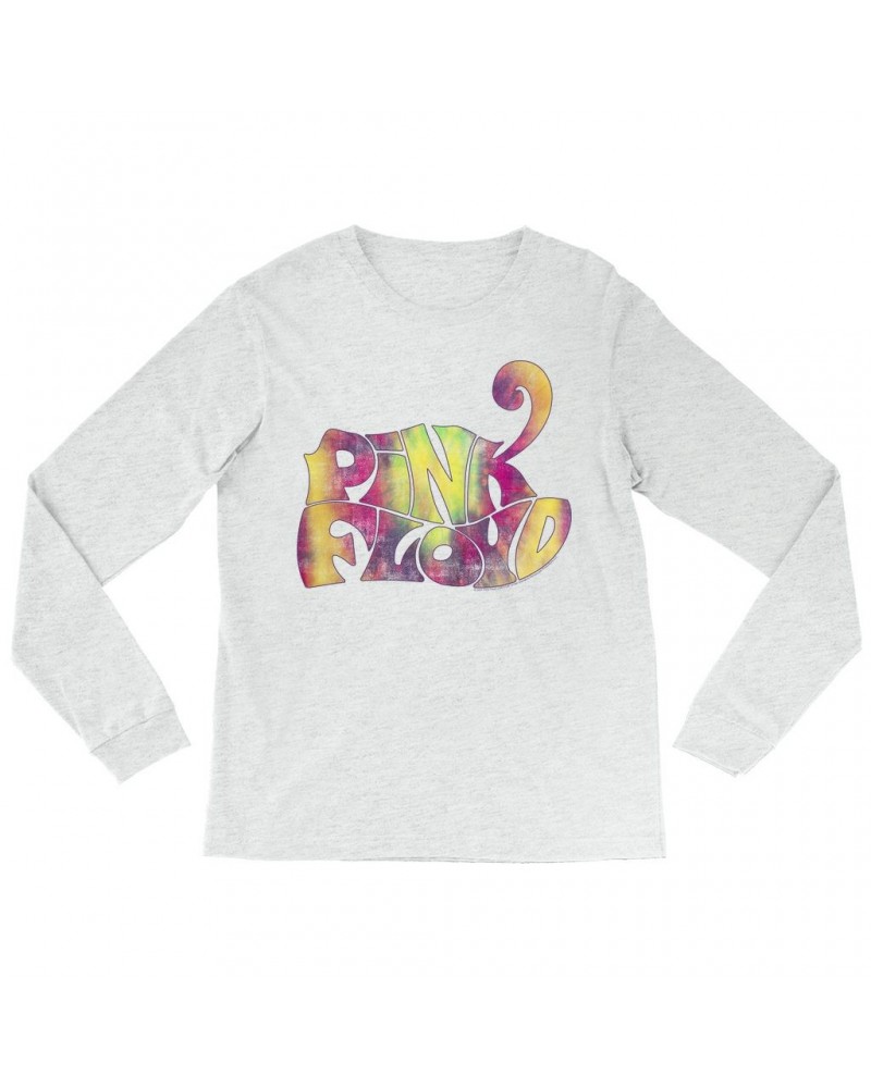 Pink Floyd Heather Long Sleeve Shirt | Tie Dye Groovy Logo Distressed Shirt $14.08 Shirts