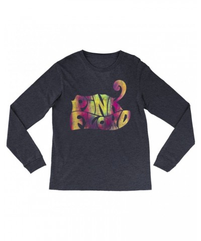 Pink Floyd Heather Long Sleeve Shirt | Tie Dye Groovy Logo Distressed Shirt $14.08 Shirts