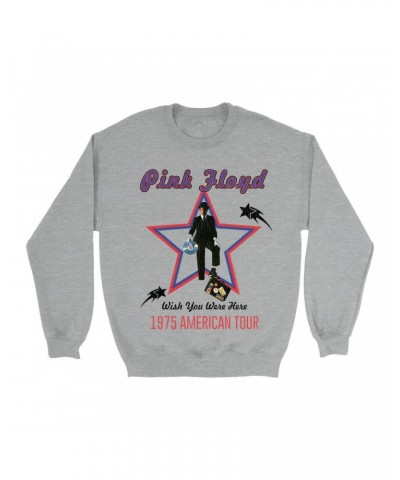 Pink Floyd Sweatshirt | Wish You Were Here 1975 American Tour Distressed Sweatshirt $14.33 Sweatshirts