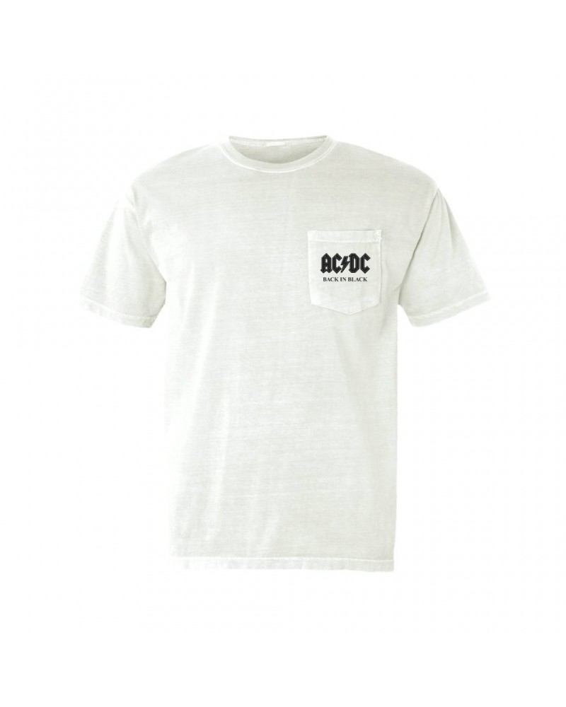 AC/DC T-Shirt | Back In Black Charcoal Design Pocket T-shirt $11.08 Shirts