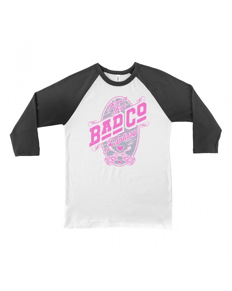 Bad Company 3/4 Sleeve Baseball Tee | Rock N' Roll Fantasy Pink Shirt $14.38 Shirts