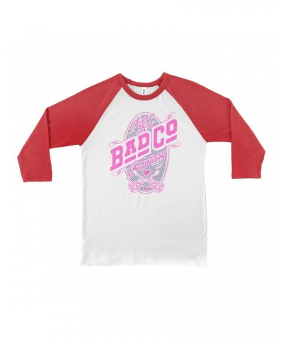 Bad Company 3/4 Sleeve Baseball Tee | Rock N' Roll Fantasy Pink Shirt $14.38 Shirts