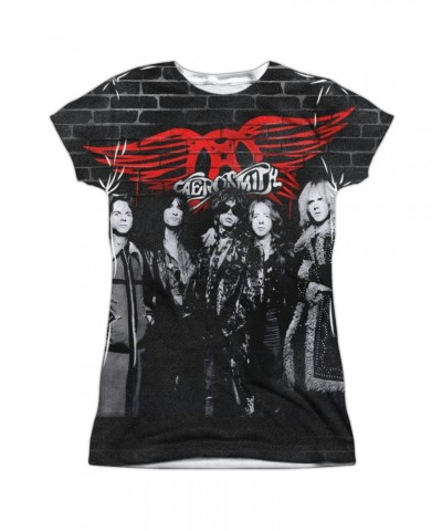 Aerosmith Junior's T Shirt | BRICK PAINT Sublimated Tee $9.03 Shirts