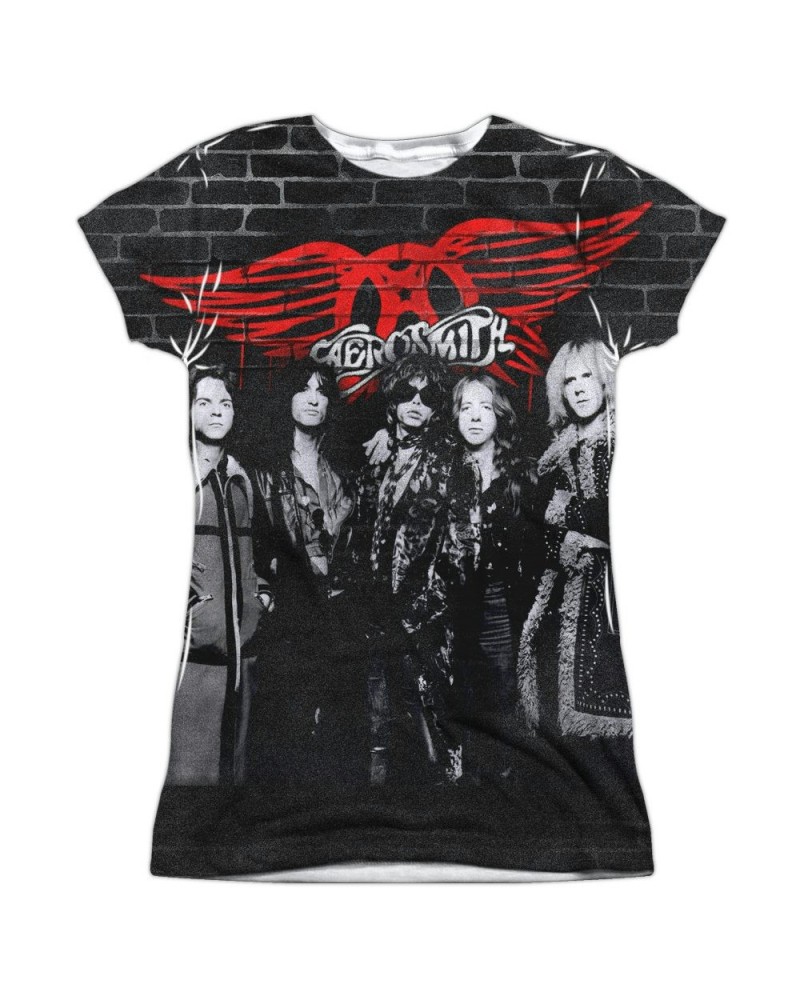 Aerosmith Junior's T Shirt | BRICK PAINT Sublimated Tee $9.03 Shirts