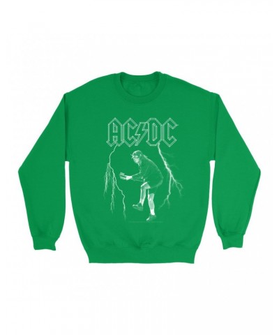 AC/DC Bright Colored Sweatshirt | Angus Young Lighting On Stage Design Sweatshirt $14.68 Sweatshirts