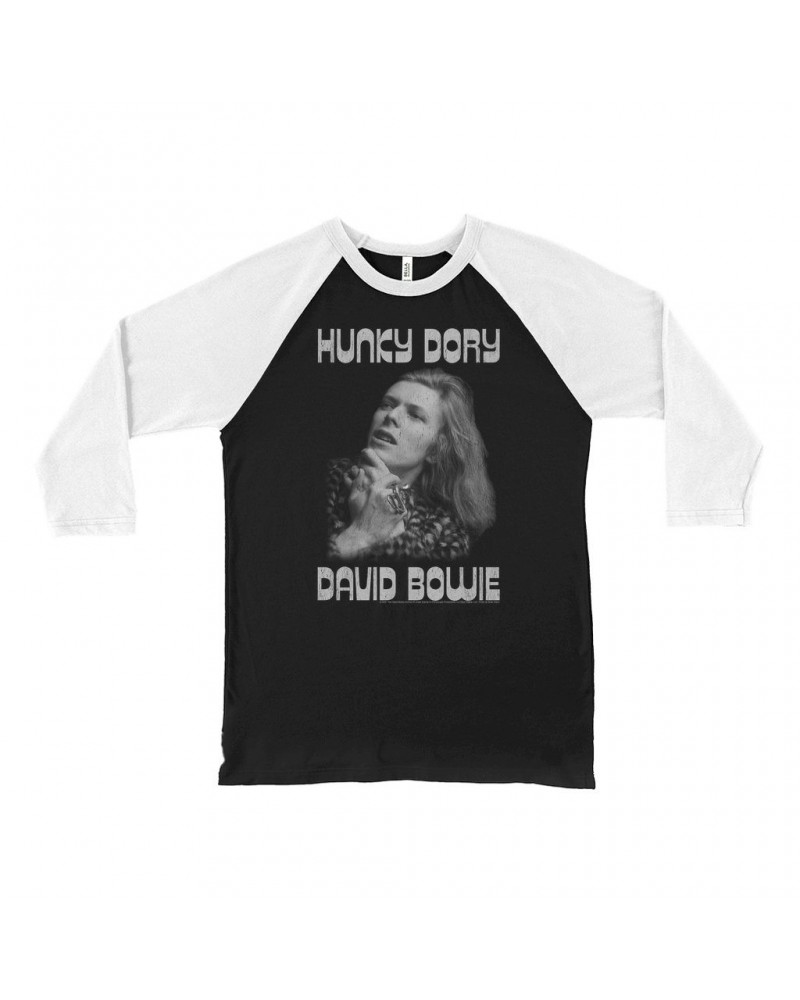 David Bowie 3/4 Sleeve Baseball Tee | Bowie's Hunky Dory Shirt $13.18 Shirts