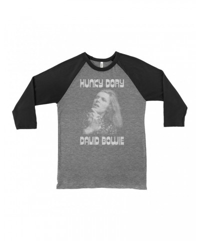 David Bowie 3/4 Sleeve Baseball Tee | Bowie's Hunky Dory Shirt $13.18 Shirts