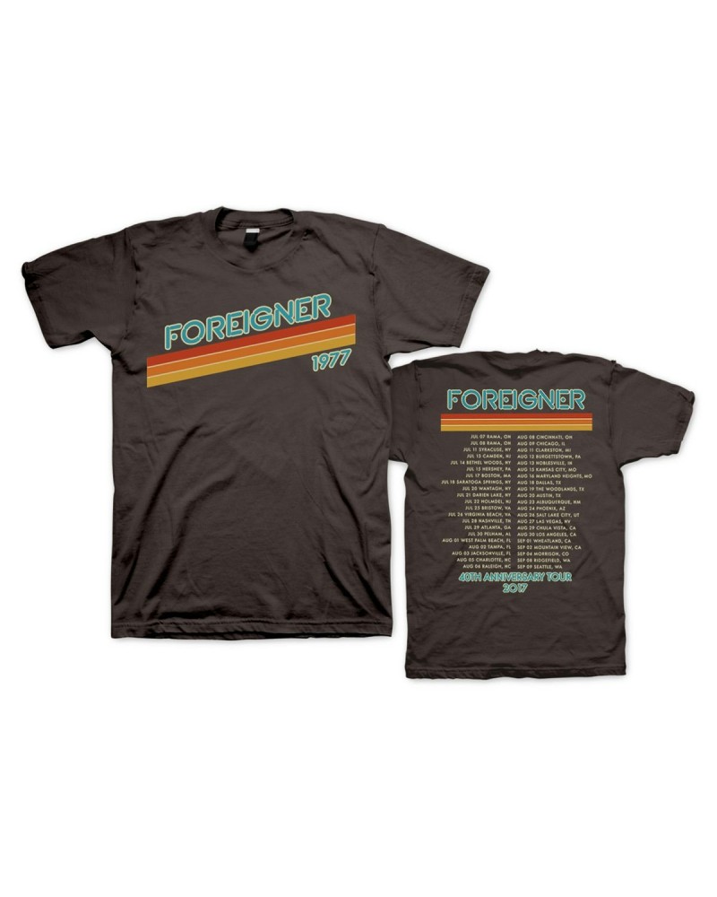 Foreigner Brown 1977 Logo Tee with Dateback $9.80 Shirts