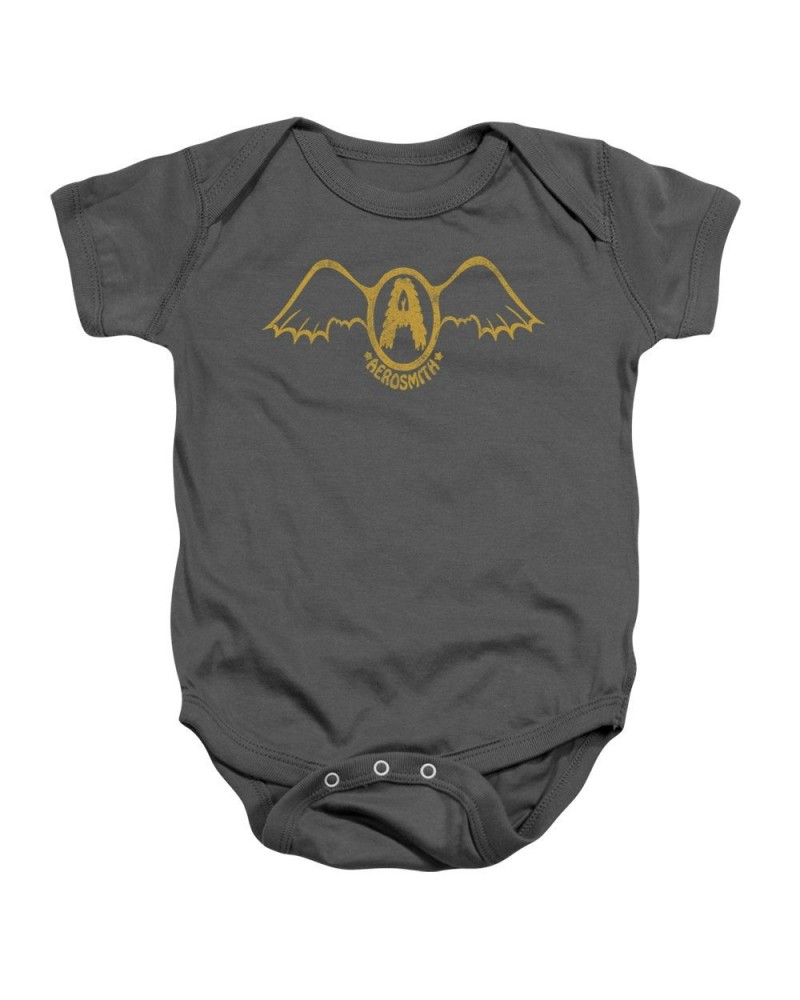 Aerosmith Baby Onesie | RETRO LOGO Infant Snapsuit $8.64 Kids