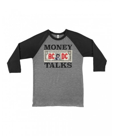 AC/DC 3/4 Sleeve Baseball Tee | Money Talks Design Shirt $14.08 Shirts