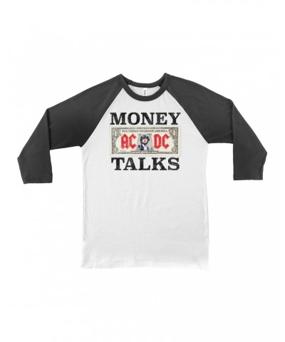 AC/DC 3/4 Sleeve Baseball Tee | Money Talks Design Shirt $14.08 Shirts