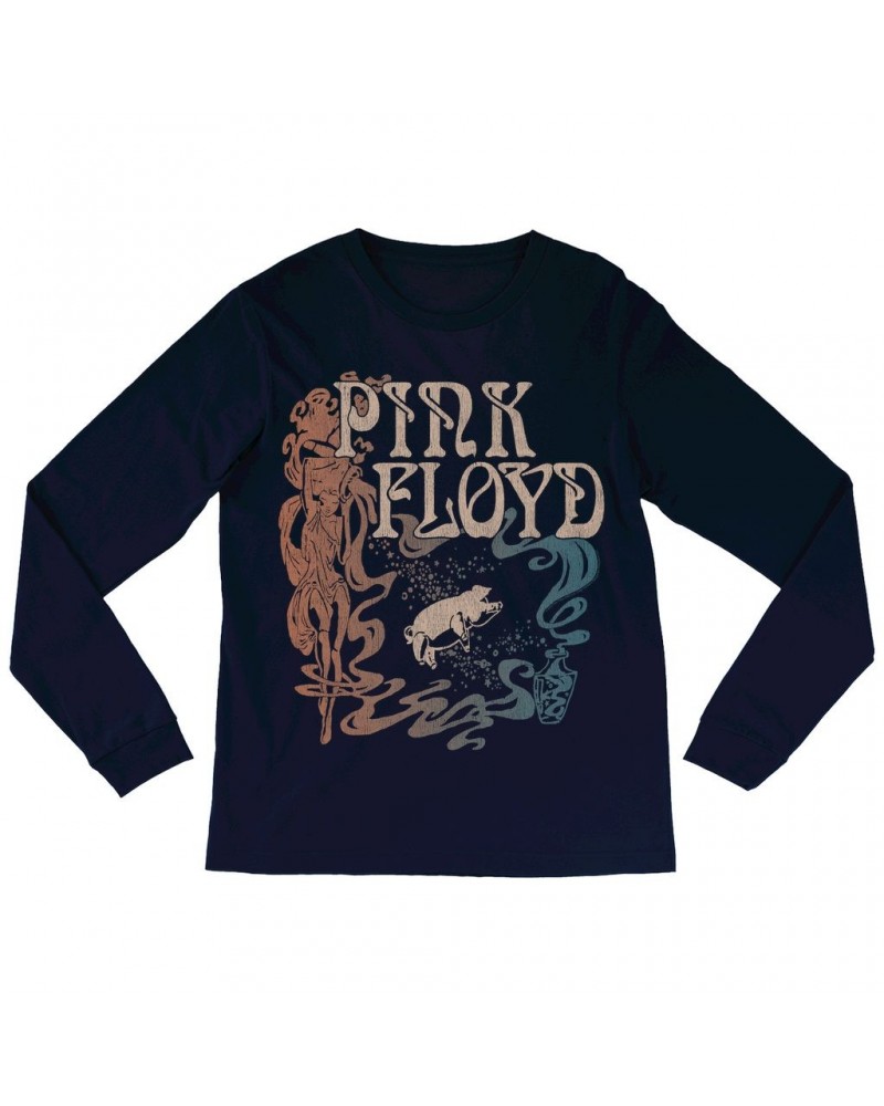 Pink Floyd Long Sleeve Shirt | On Stage Vintage Art Nouveau Animals Design Shirt $14.68 Shirts