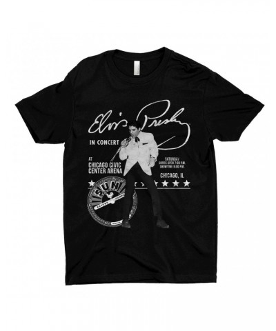 Elvis Presley Sun Records T-Shirt | Chicago Civic Center Arena Show Sun Records Shirt $9.98 Shirts