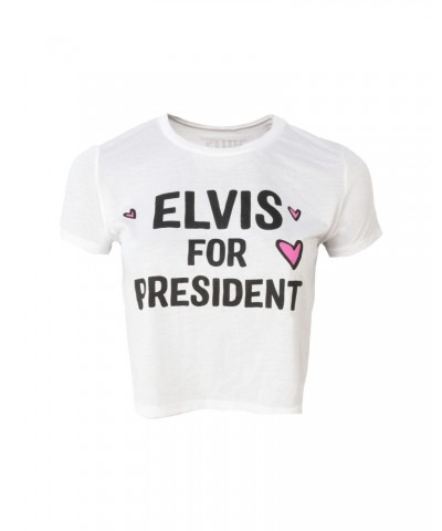 Elvis Presley for President Ladies Crop T-shirt $8.38 Shirts