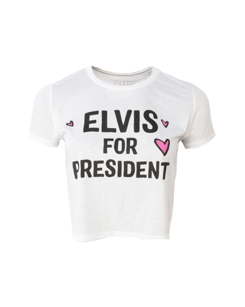 Elvis Presley for President Ladies Crop T-shirt $8.38 Shirts