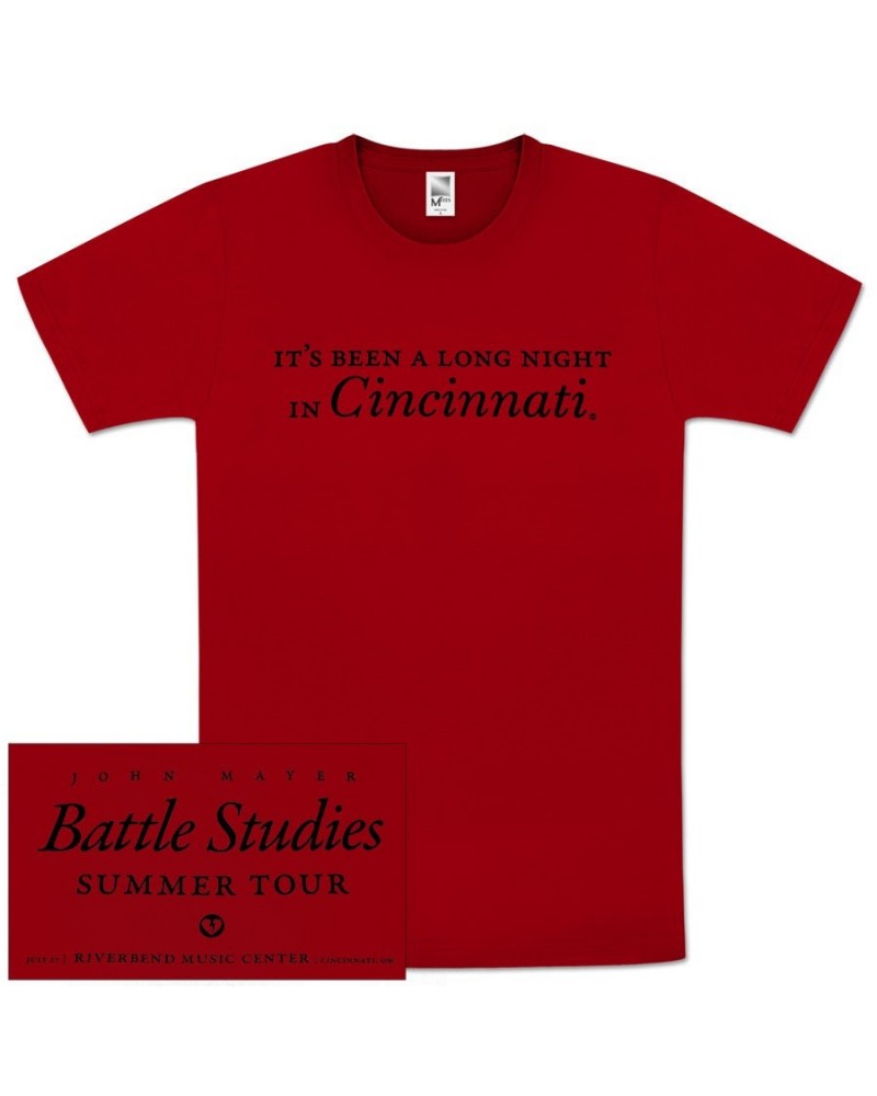 John Mayer "It's Been A Long Night In Cincinnati" Unisex Tour T-shirt $9.30 Shirts