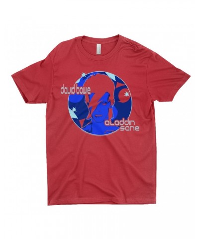 David Bowie T-Shirt | Blue Aladdin Sane Design Shirt $8.98 Shirts