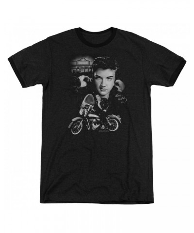 Elvis Presley Shirt | THE KING RIDES AGAIN Premium Ringer Tee $8.58 Shirts