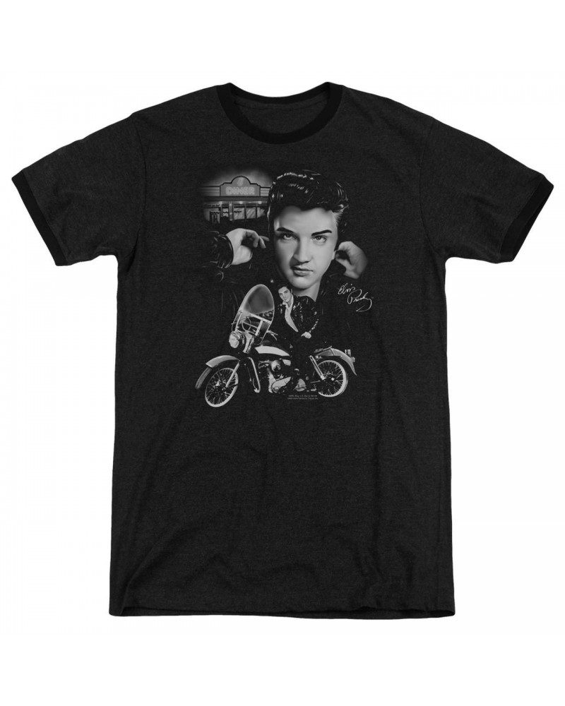 Elvis Presley Shirt | THE KING RIDES AGAIN Premium Ringer Tee $8.58 Shirts