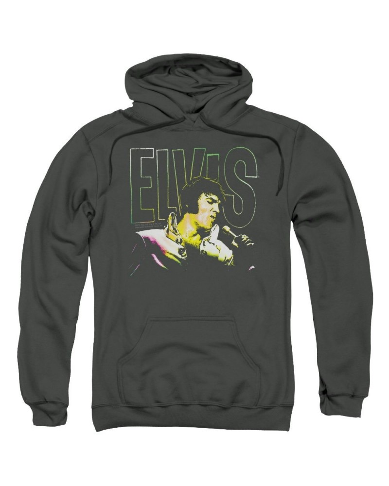 Elvis Presley Hoodie | MULTICOLORED Pull-Over Sweatshirt $13.76 Sweatshirts